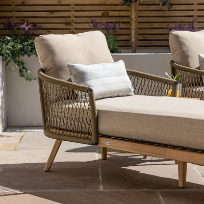 Maze - Bali Rope Weave Double Sunlounger Set with Small Square Coffee Table product image