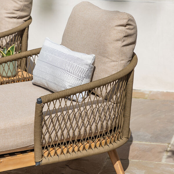 Maze - Bali Rope Weave Double Sunlounger Set with Small Square Coffee Table product image