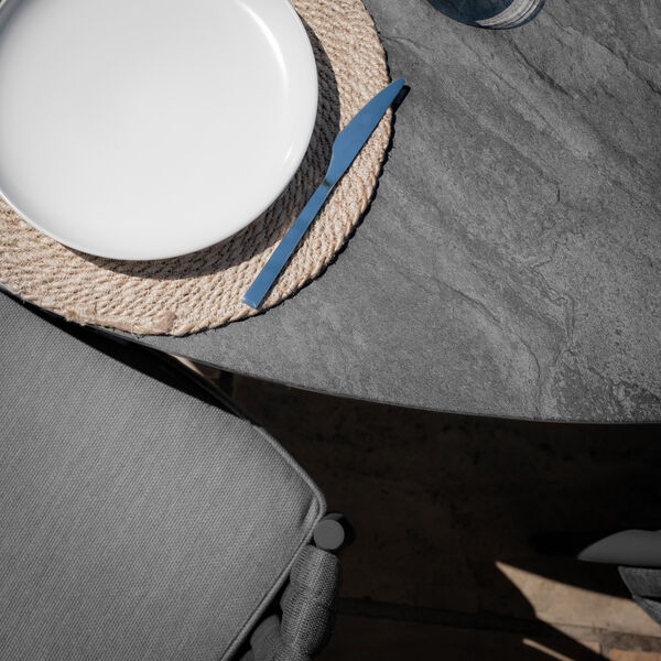 Maze - Milan Rope Weave 6 Seat Oval Dining Set with Lazy Susan - Charcoal product image