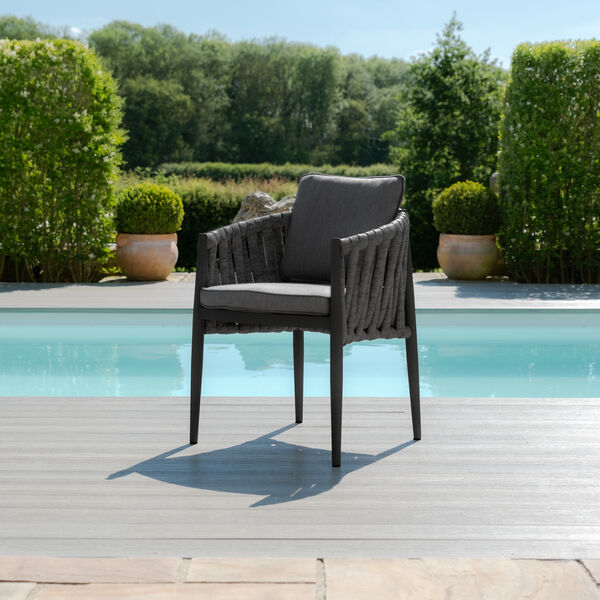 Maze - Milan Rope Weave 6 Seat Oval Dining Set with Lazy Susan - Charcoal product image