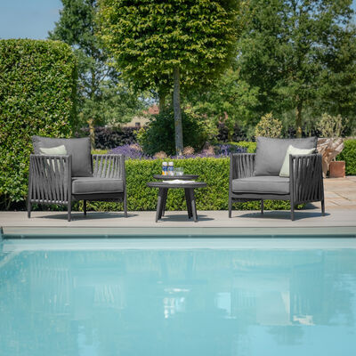 Maze - Milan Rope Weave Lounge Set with 2 Round Coffee Tables - Charcoal product image