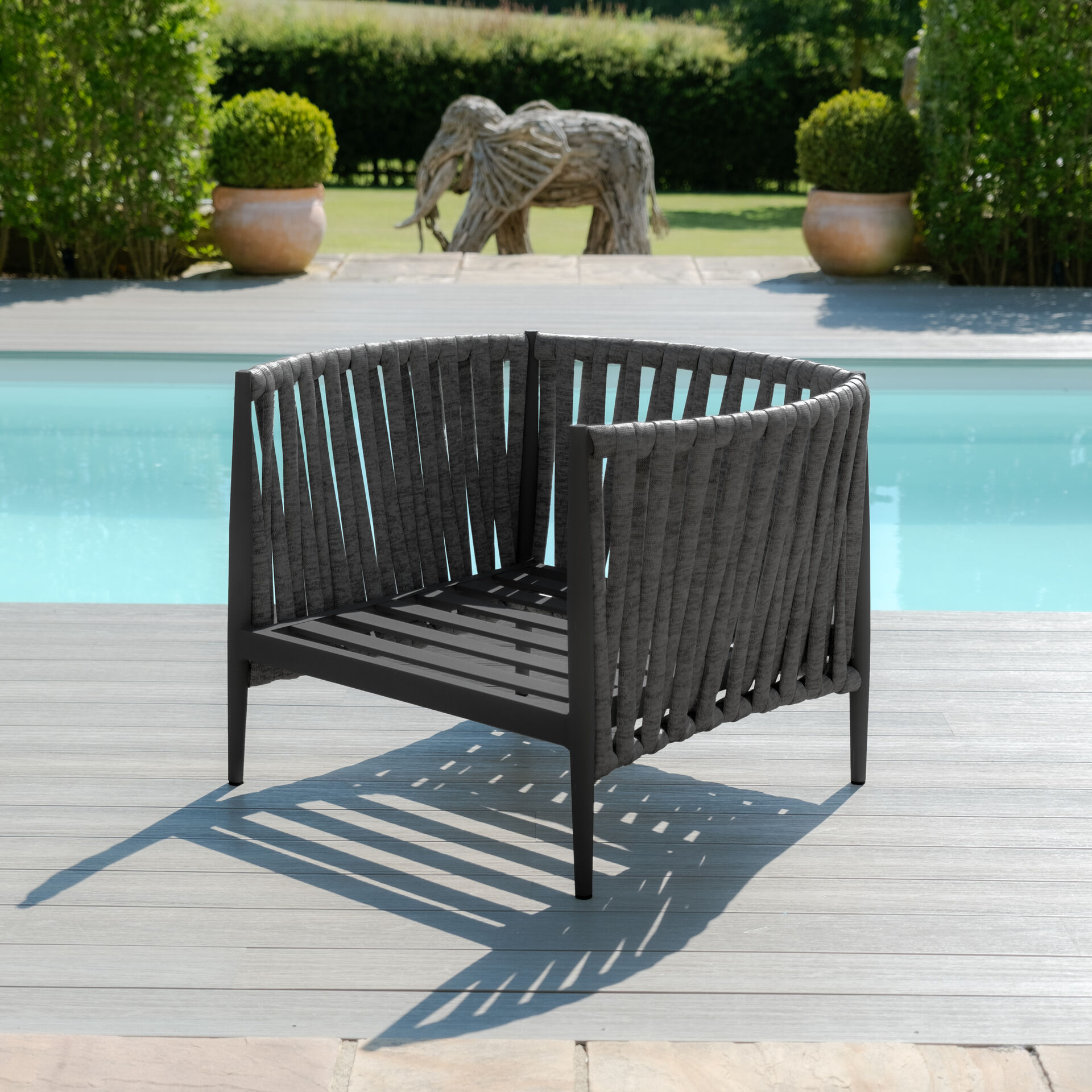 Maze - Milan Rope Weave Lounge Set with 2 Round Coffee Tables - Charcoal product image