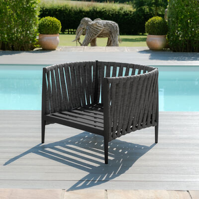 Maze - Milan Rope Weave Lounge Set with 2 Round Coffee Tables - Charcoal product image