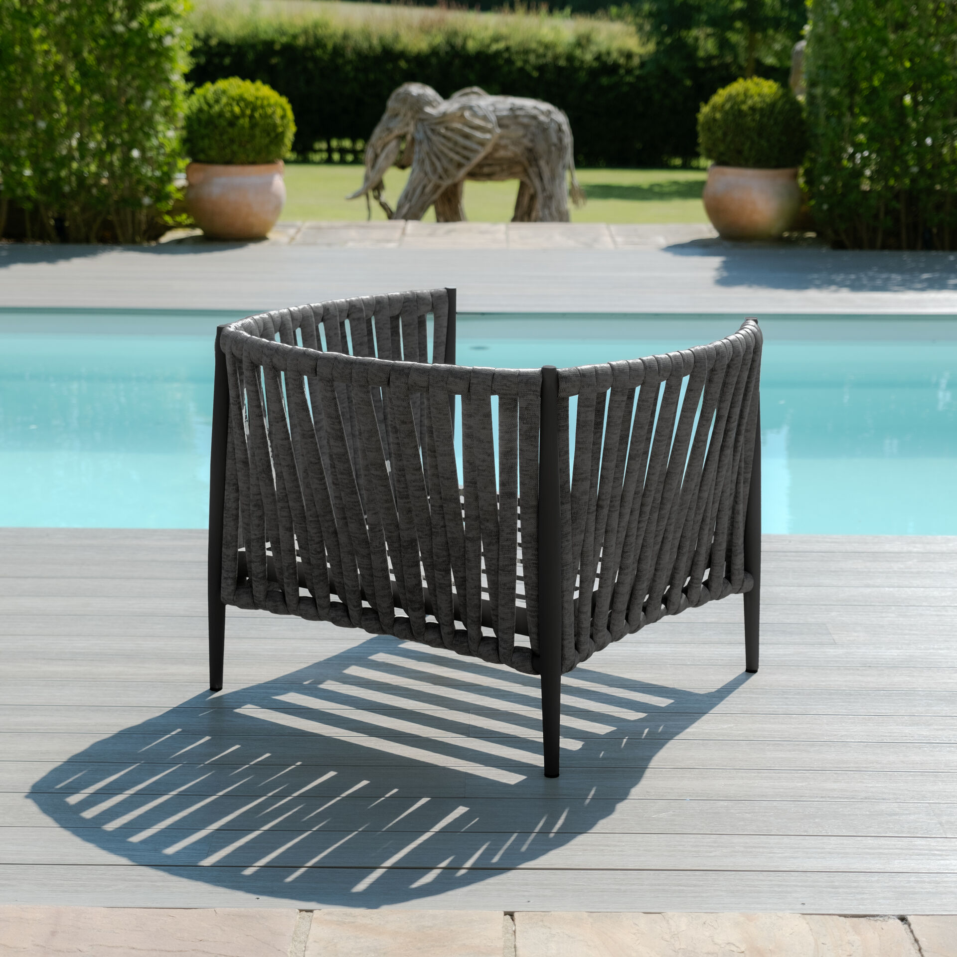 Maze - Milan Rope Weave Lounge Set with 2 Round Coffee Tables - Charcoal product image