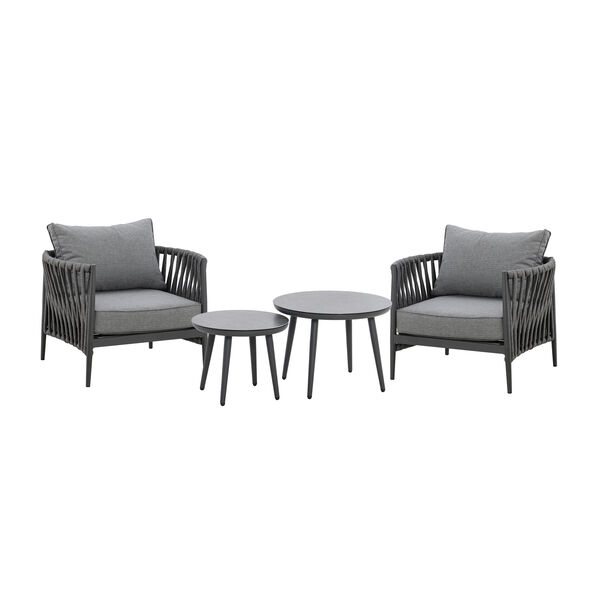Maze - Milan Rope Weave Lounge Set with 2 Round Coffee Tables - Charcoal product image