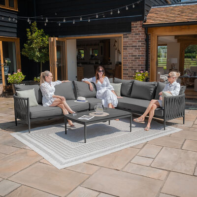 Maze - Milan Rope Weave Large Corner with Rectangular Coffee Table - Charcoal product image