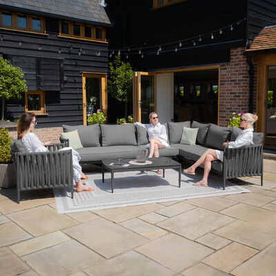 Maze - Milan Rope Weave Large Rectangular Corner with Coffee Table & Armchair - Charcoal product image