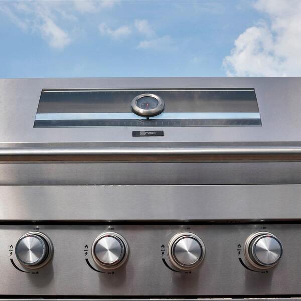 Maze - Corner Outdoor Kitchen 6 Burner with Sink & Single Fridge - Stainless Steel product image