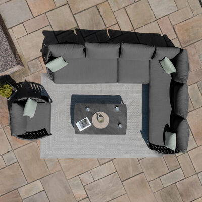 Maze - Milan Rope Weave Large Rectangular Corner with Coffee Table & Armchair - Charcoal product image