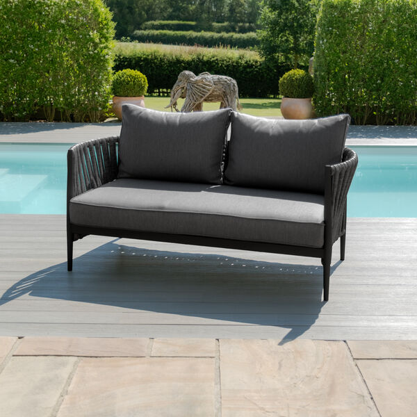 Maze - Milan Rope Weave 2 Seat Sofa Set with Rectangular Coffee Table - Charcoal product image