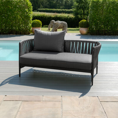 Maze - Milan Rope Weave 2 Seat Sofa Set with Rectangular Coffee Table - Charcoal product image