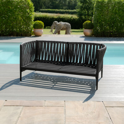 Maze - Milan Rope Weave 2 Seat Sofa Set with Rectangular Coffee Table - Charcoal product image