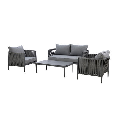 Maze - Milan Rope Weave 2 Seat Sofa Set with Rectangular Coffee Table - Charcoal product image