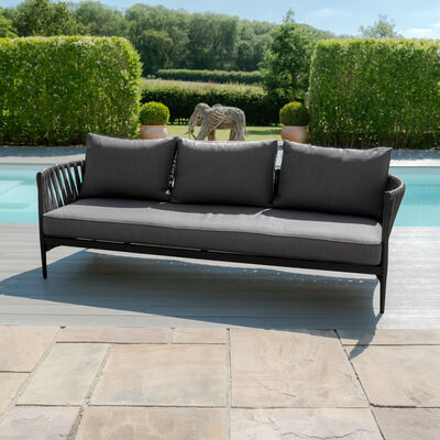 Maze - Milan Rope Weave 3 Seat Sofa Set with Rectangular Coffee Table - Charcoal product image
