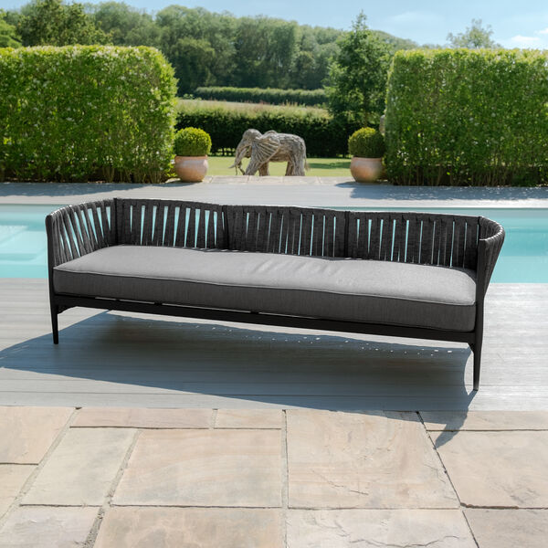 Maze - Milan Rope Weave 3 Seat Sofa Set with Rectangular Coffee Table - Charcoal product image