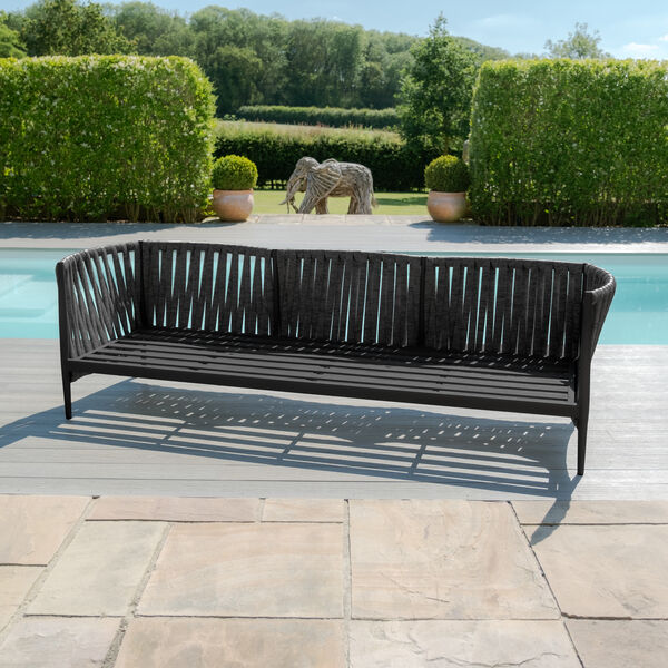 Maze - Milan Rope Weave 3 Seat Sofa Set with Rectangular Coffee Table - Charcoal product image