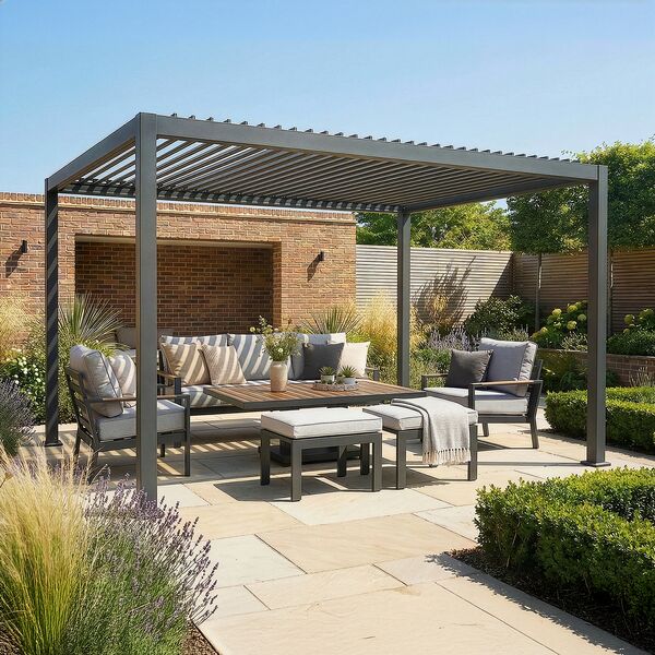 Jupiter Pergola Aluminium Rectangular 30x40 - Frame Only-Grey