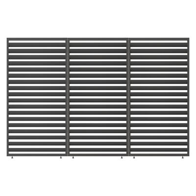 Maze - Solis Pergola Pack of 3 Fixed Positioned Side Louvres (3m) - Grey product image