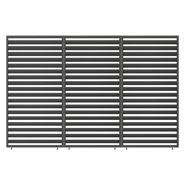 Maze - Solis Pergola Pack of 3 Fixed Positioned Side Louvres (3m) - Grey