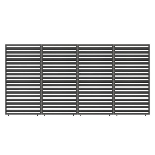 Maze - Solis Pergola Pack of 4 Fixed Positioned Side Louvres (4m) - Grey