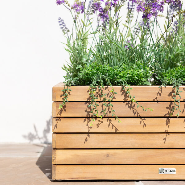 Maze - Bali Small Planter with Metal Liner - Acacia Wood product image