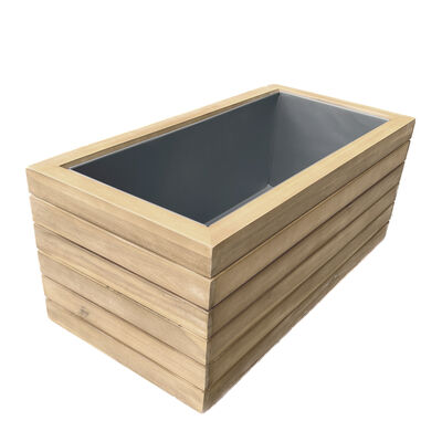 Maze - Bali Small Planter with Metal Liner - Acacia Wood product image