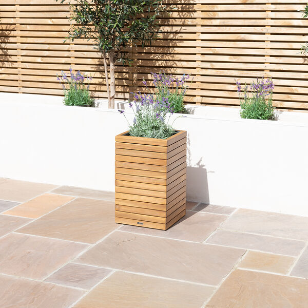 Maze - Bali Medium Planter with Metal Liner - Acacia Wood product image