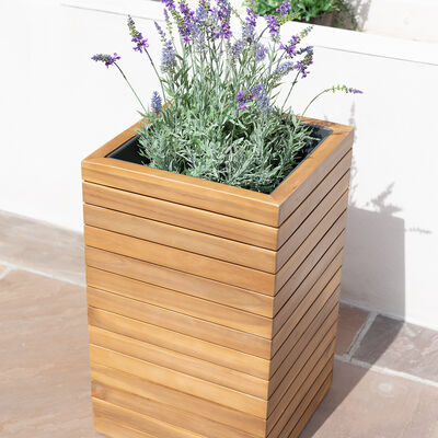 Maze - Bali Medium Planter with Metal Liner - Acacia Wood product image