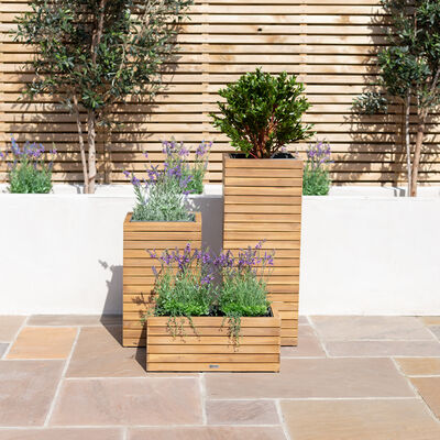 Maze - Bali Medium Planter with Metal Liner - Acacia Wood product image