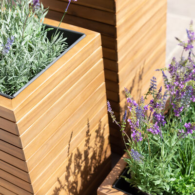 Maze - Bali Medium Planter with Metal Liner - Acacia Wood product image