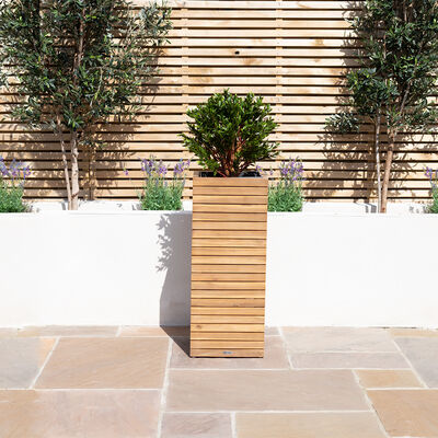 Maze - Bali Large Planter with Metal Liner - Acacia Wood product image