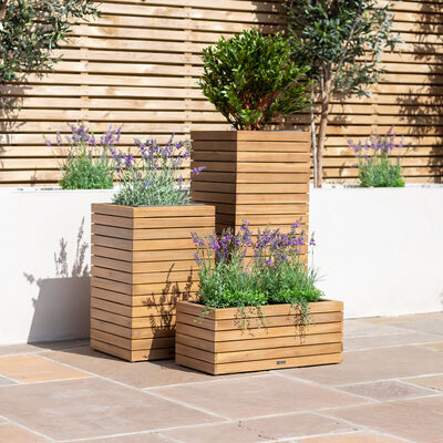 Maze - Bali Large Planter with Metal Liner - Acacia Wood product image