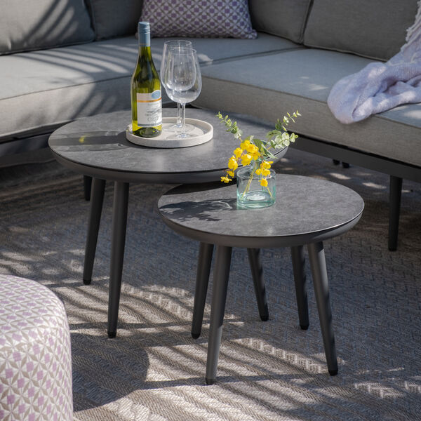 Maze - Monaco Rope Weave Small Corner with Pair of Round Coffee Tables 2 & Armchairs - Ivy Green product image