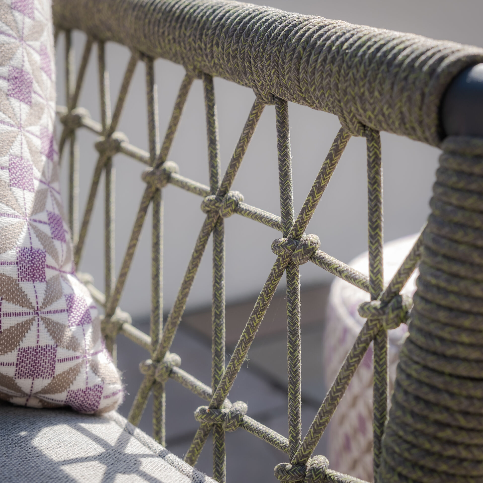 Maze - Monaco Rope Weave Small Corner with Pair of Round Coffee Tables 2 & Armchairs - Ivy Green product image
