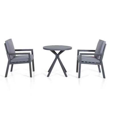 Maze - New York 3 Piece Aluminium Bistro Set - Grey product image