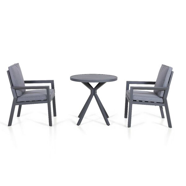 Maze - New York 3 Piece Aluminium Bistro Set - Grey product image
