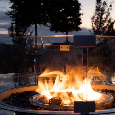 Maze - Rectangular Gas Fire Pit Coffee Table - Pebble White product image