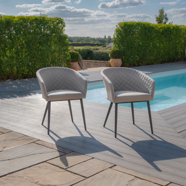 Maze - Vienna 6 - 10 Seat Extending Rectangular Dining Table with Charcoal Frame and 10 Ambition Oatmeal Outdoor Fabric Dining Chairs product image