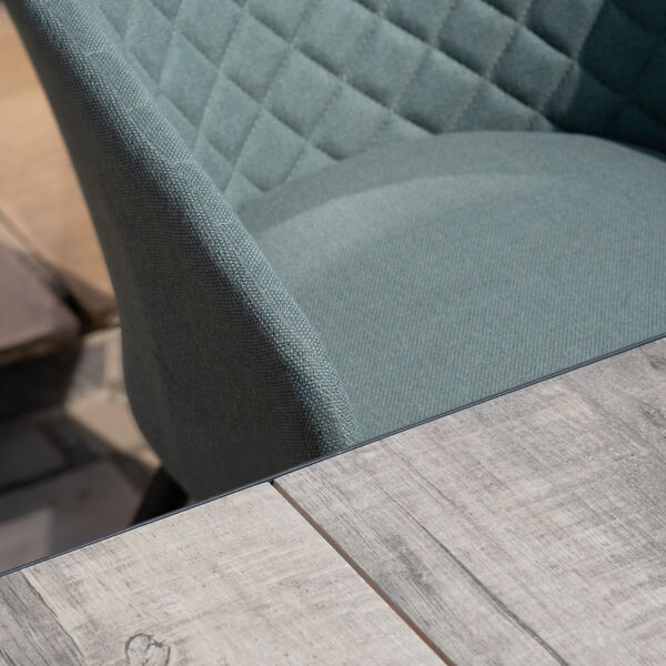 Maze - Vienna 6 - 10 Seat Extending Rectangular Dining Table with Charcoal Frame and 10 Ambition Sage Green Outdoor Fabric Dining Chairs product image