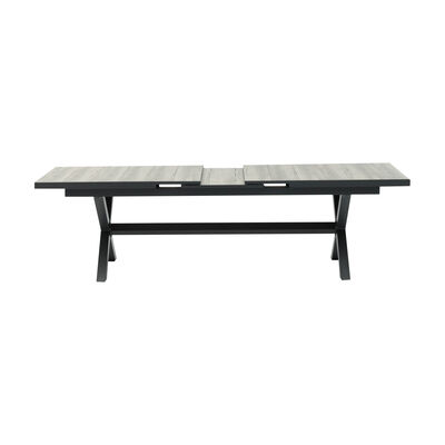 Maze - Vienna 6 - 10 Seat Extending Rectangular Dining Table with Charcoal Frame and 10 Ambition Oatmeal Outdoor Fabric Dining Chairs product image