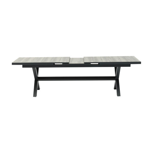 Maze - Vienna 6 - 10 Seat Extending Rectangular Dining Table with Charcoal Frame and 10 Ambition Oatmeal Outdoor Fabric Dining Chairs product image