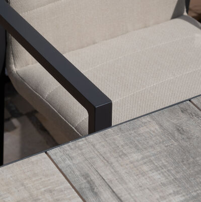 Maze - Vienna 6 - 10 Seat Extending Rectangular Dining Table with Charcoal Frame and 10 Ibiza Oatmeal Outdoor Fabric Dining Chairs product image