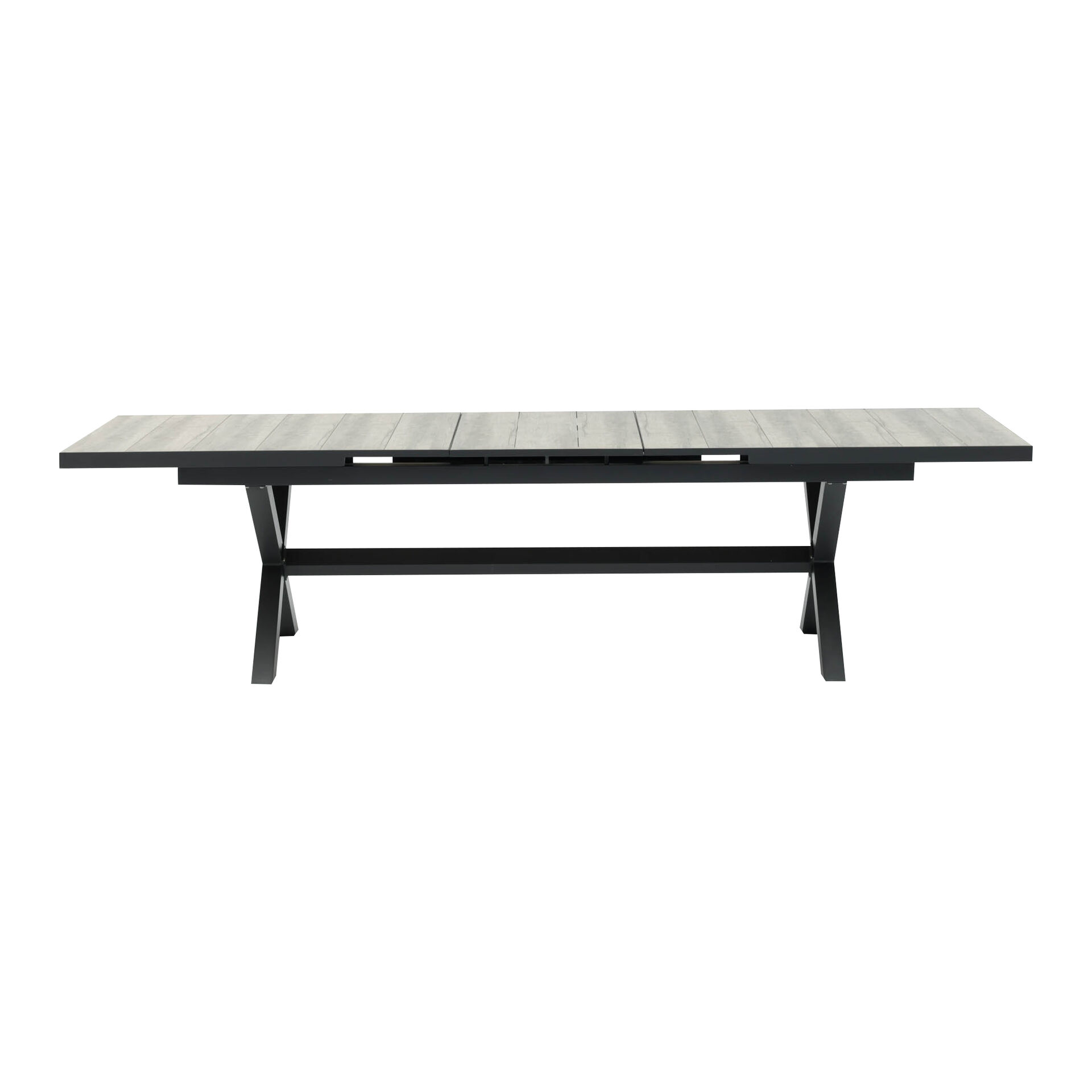 Maze - Vienna 6 - 10 Seat Extending Rectangular Dining Table with Charcoal Frame and 10 Ibiza Oatmeal Outdoor Fabric Dining Chairs product image