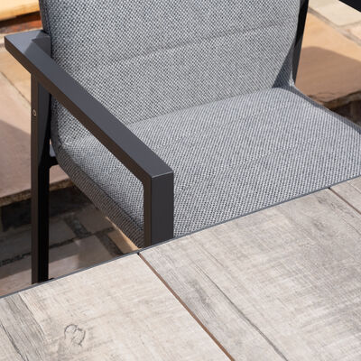 Maze - Vienna 6 - 10 Seat Extending Rectangular Dining Table with Charcoal Frame and 10 Ibiza Zinc Grey Outdoor Fabric Dining Chairs product image