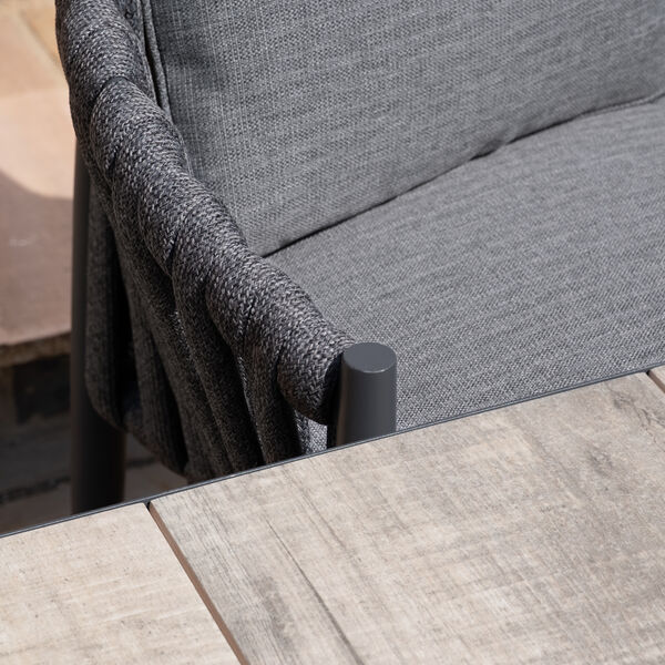 Maze - Vienna 6 - 10 Seat Extending Rectangular Dining Table with Charcoal Frame and 10 Milan Charcoal Rope Weave Dining Chairs product image