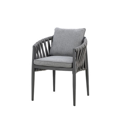 Maze - Vienna 6 - 10 Seat Extending Rectangular Dining Table with Charcoal Frame and 10 Milan Charcoal Rope Weave Dining Chairs product image