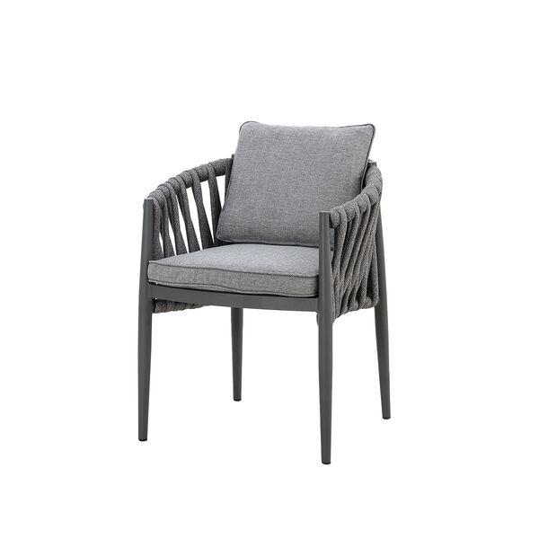 Maze - Vienna 6 - 10 Seat Extending Rectangular Dining Table with Charcoal Frame and 10 Milan Charcoal Rope Weave Dining Chairs product image