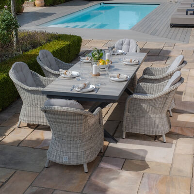 Maze - Vienna 6 - 10 Seat Extending Rectangular Dining Table with Charcoal Frame and 10 Oxford Heritage Rattan Dining Chairs product image