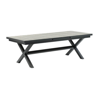 Maze - Vienna 6 - 10 Seat Extending Rectangular Dining Table with Charcoal Frame and 10 Oxford Heritage Rattan Dining Chairs product image