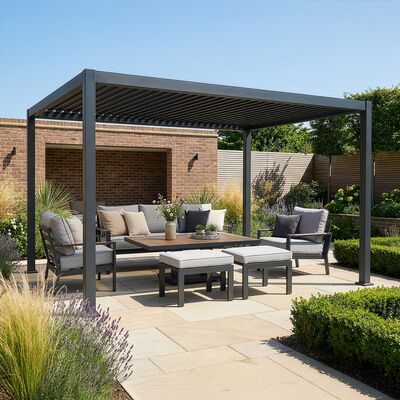 Jupiter Pergola Aluminium Rectangular 30x40 - Frame Only-Grey